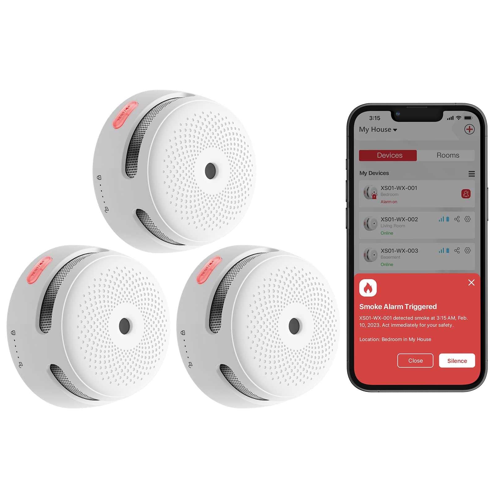X-Sense XS01-WX WLAN-Rauchwarnmelder im 3er Set - Verbundene Sicherheit für Ihr Zuhause Mesch Shop X-Sense XS01-WX WLAN-Rauchwarnmelder im 3er Set - Verbundene Sicherheit für Ihr Zuhause Mesch Shop